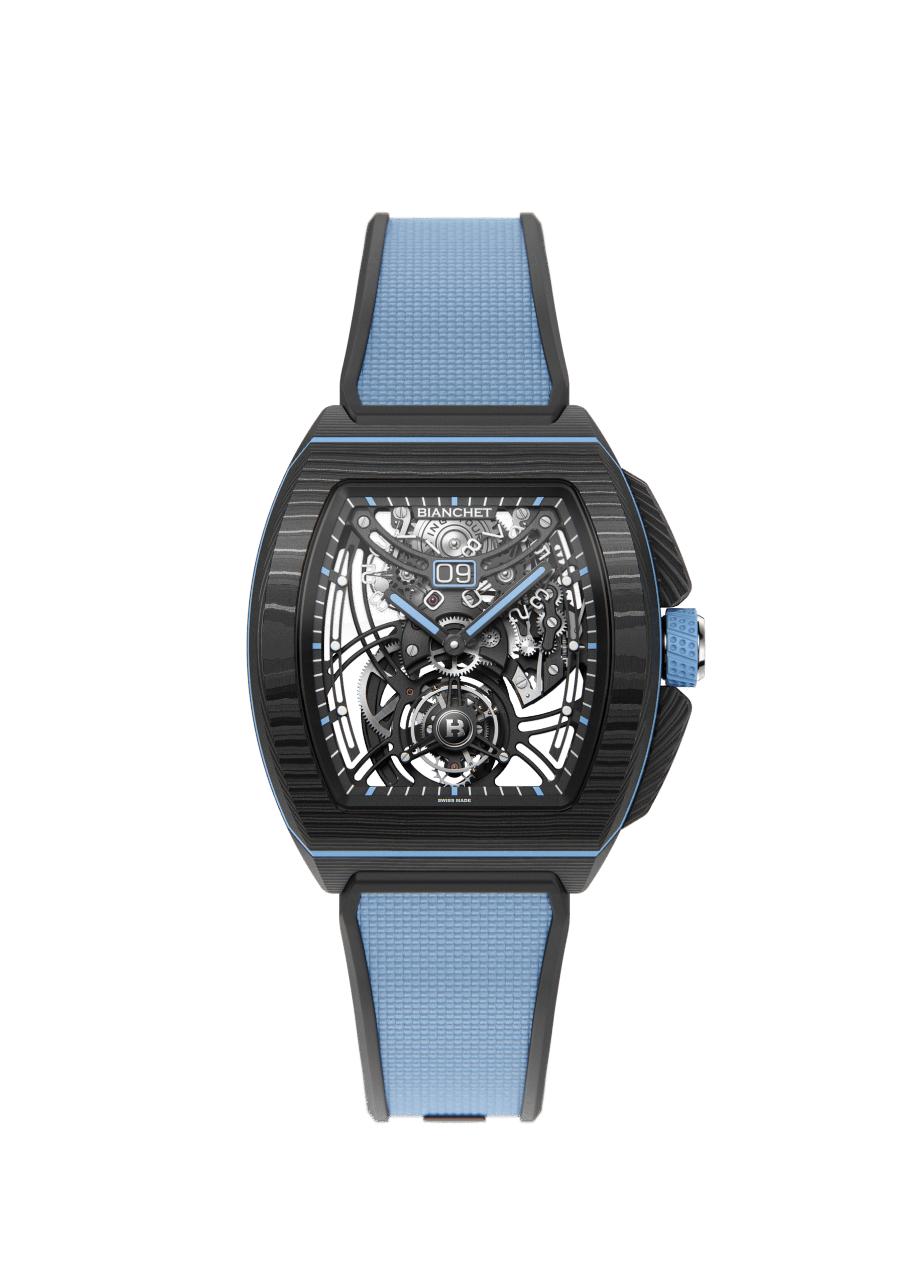 B 1.618 Flying Tourbillon UltraFino Carbon Skeleton Sky Blue
