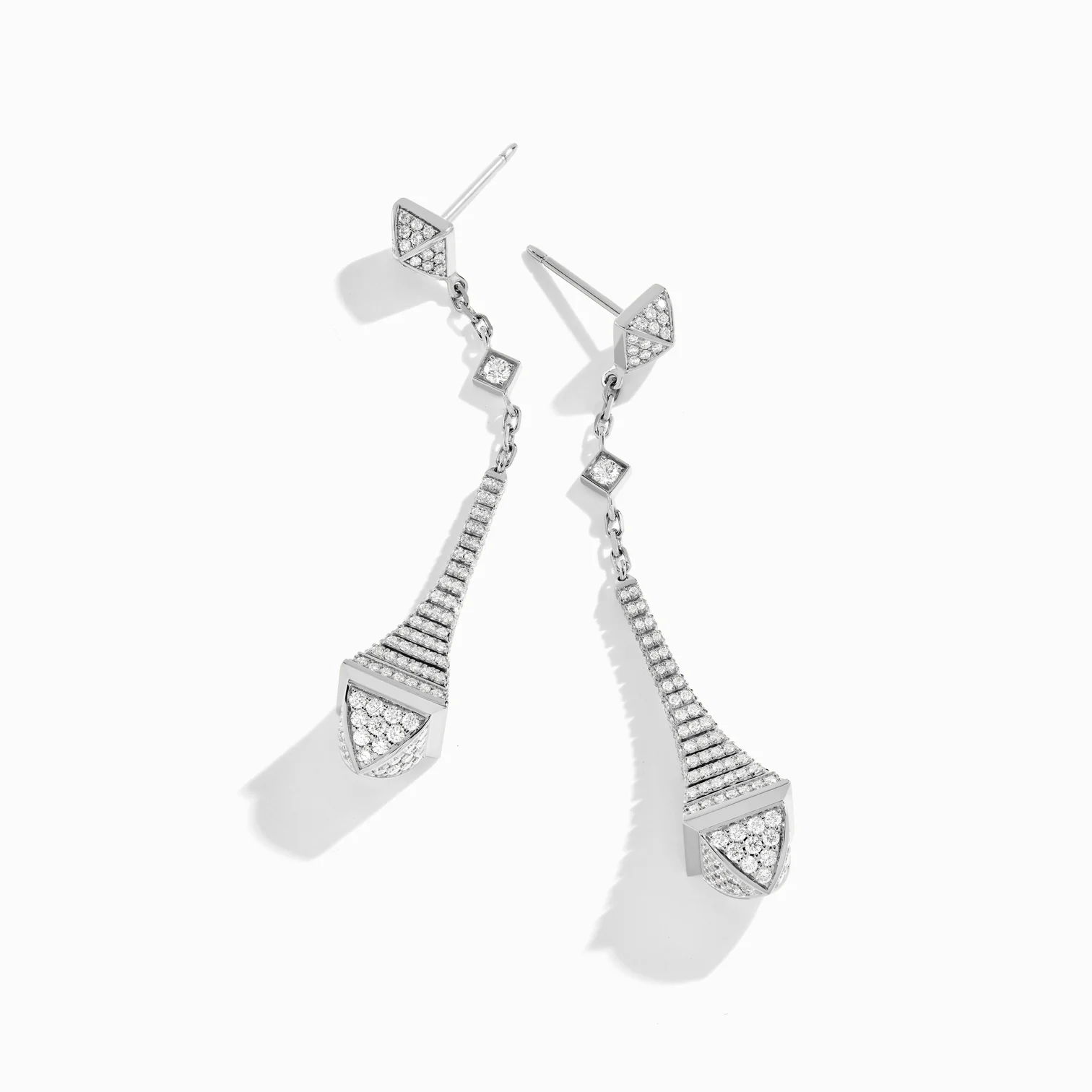 Cleo Rev Full Diamond Long Drop Earrings