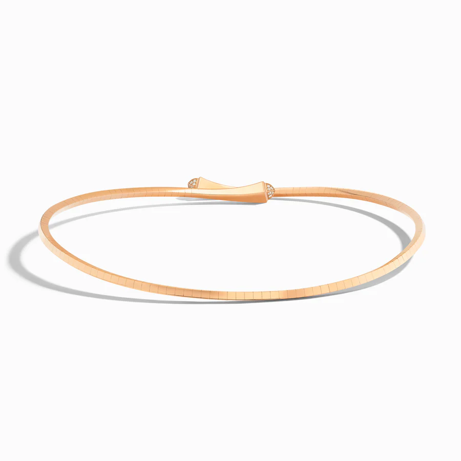 Cleo Gold Midi Choker with Diamond Pyramids - Image 2