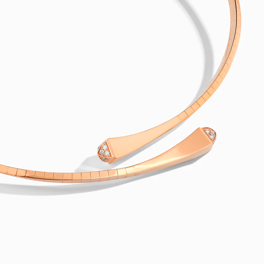 Cleo Gold Midi Choker with Diamond Pyramids - Image 3