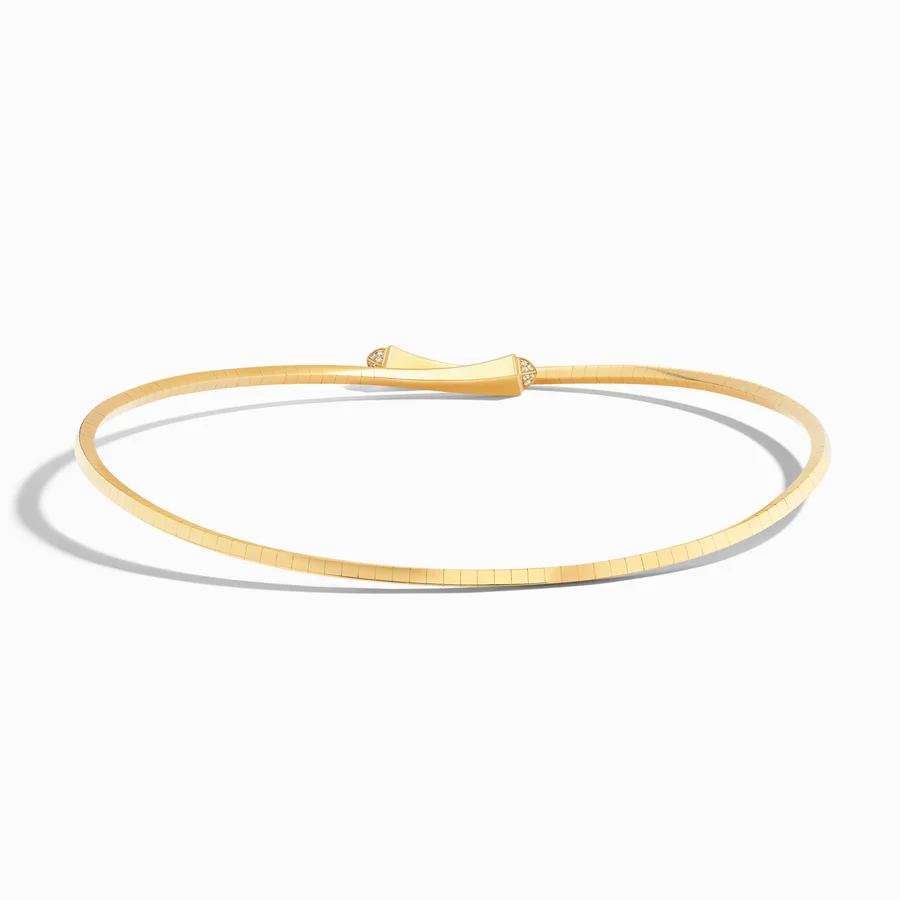 Cleo Gold Midi Choker with Diamond Pyramids - Image 2