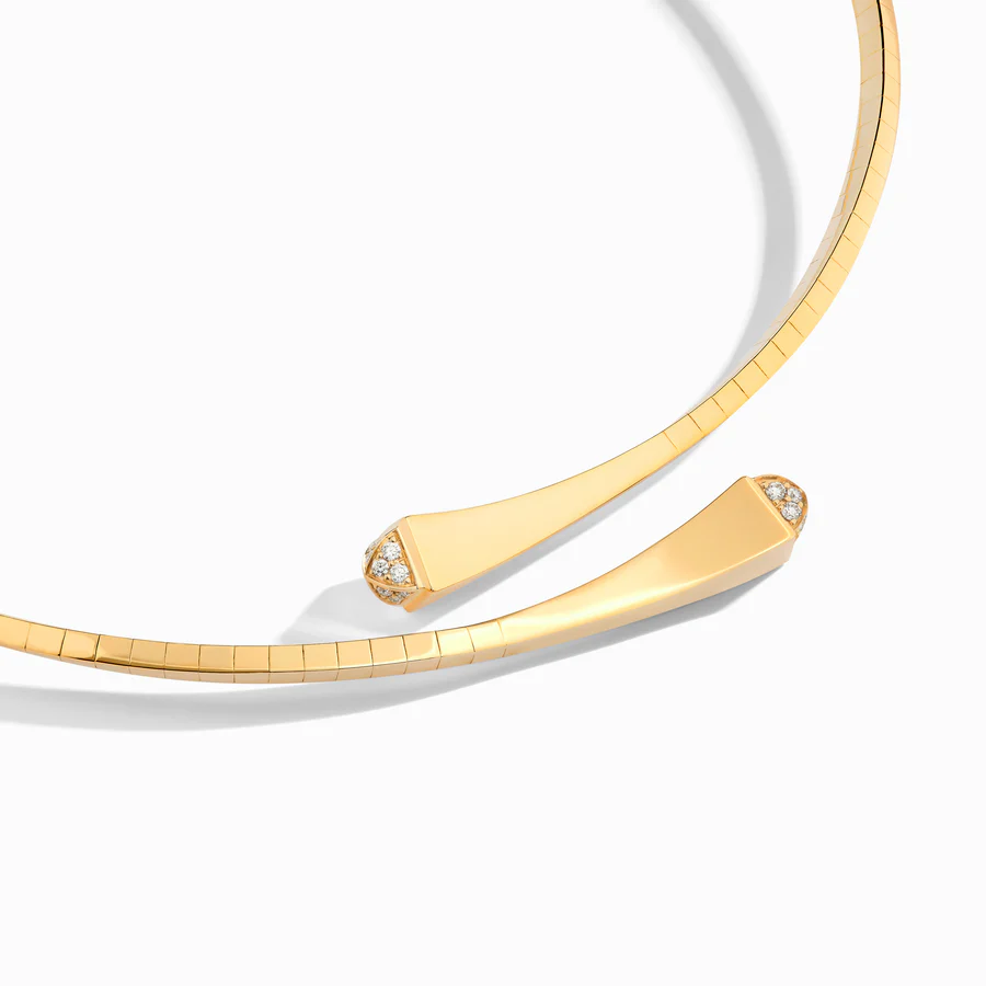 Cleo Gold Midi Choker with Diamond Pyramids - Image 3