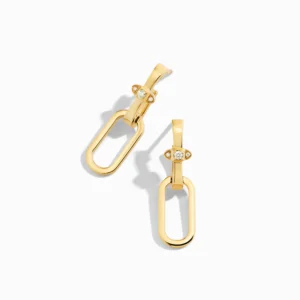Tip-Top Link Gold Drop Earrings